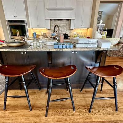 3 counter height barstools- Solid Wood