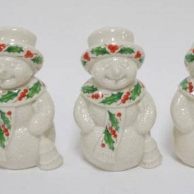 Sale Photo Thumbnail #13: 1013	LENOX CHINA JEWELS COLLECTION CA 1990S, GROUP OF 6 SALT AND PEPPER SHAKER  FIGURES ,  INCLUDING SNOWMEN, SANTA AND MRS CLAUS TALLEST APPROXIMATELY 5 IN H
