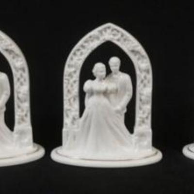 Sale Photo Thumbnail #20: 1020	LENOX CHINA, 5 WEDDING PROMIES COLLECTION BRIDE AND GROOM UNDER TRELLIS, APPROXIMATELY 7 IN H
