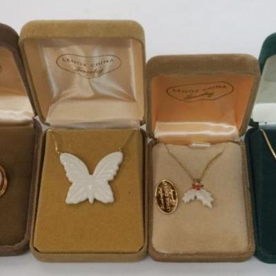 Sale Photo Thumbnail #130: 1130	LENOX CHINA JEWELRY INCLUDING 3 NECKLACES AND A PIN,  14K GOLD FILLED
