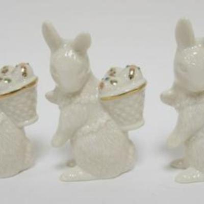 Sale Photo Thumbnail #6: 1006	LENOX CHINA JEWELS COLLECTION CA 1990S, GROUP OF 5 FIGURES INCLUDING EASTER BUNNIES WITH EGG BASKETS, EACH APPROXIMATELY 5 IN H
