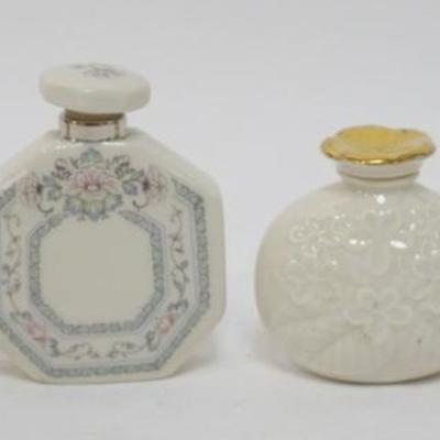 Sale Photo Thumbnail #111: 1111	LENOX CHINA FRAGANCE COLLECTION PERFUMES, 4 ASSORTED GOLD WREATH MARKED, APPROXIMATELY 4 1/4 IN H

