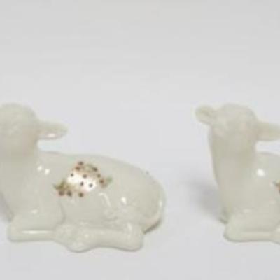 Sale Photo Thumbnail #3: 1003	LENOX CHINA JEWELS COLLECTION CA 1990S, GROUP OF 4 LAMBS AND CALVES, TALLEST APPROXIMATELY 5  IN H
