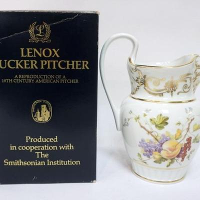 Sale Photo Thumbnail #170: 1170	LENOX CHINA *TUCKER PITCHER* SMITHSONIAN REPRODUCTION, APPROXIMATELY 10 IN HIGH

