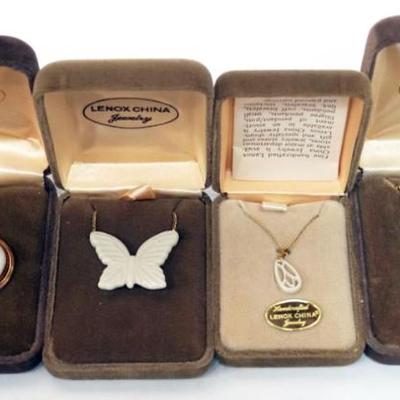 Sale Photo Thumbnail #129: 1129	LENOX CHINA JEWELRY INCLUDING 3 NECKLACES AND A PIN,  14K GOLD FILLED
