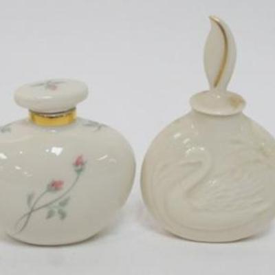 Sale Photo Thumbnail #107: 1107	LENOX CHINA FRAGANCE COLLECTION PERFUMES, 4 ASSORTED GOLD WREATH MARKED, APPROXIMATELY 4 1/4 IN H
