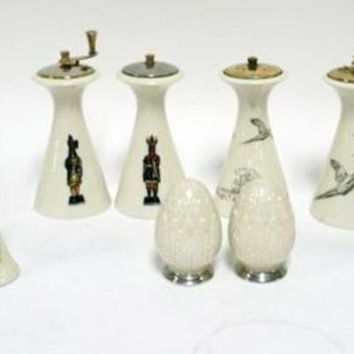 Sale Photo Thumbnail #56: 1056	LENOX CHINA ASSORTED PEPPER MILL AND SHAKER SETS, TALLEST APPROXIMATELY 7 IN
