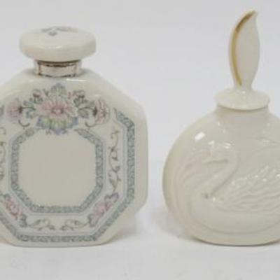 Sale Photo Thumbnail #104: 1104	LENOX CHINA FRAGANCE COLLECTION PERFUMES, 4 ASSORTED GOLD WREATH MARKED, APPROXIMATELY 4 1/4 IN H
