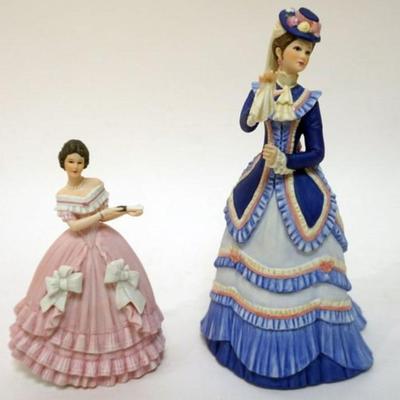 Sale Photo Thumbnail #141: 1141	LENOX CHINA FIGURES *GRAND TOUR* & *CAROLINE* TALLEST APPROXIMATELY 9 IN HIGH
