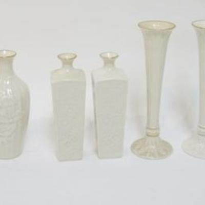 Sale Photo Thumbnail #65: 1065	LENOX CHINA ASSORTED BUD VASES, INCLUDING SETS, TALLEST APPROXIMATELY 10 1/2 IN H, 1 WITH GREEN MARK
