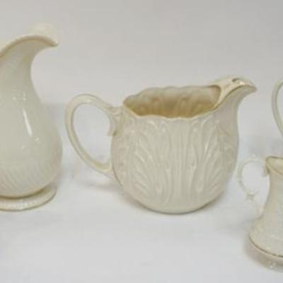 Sale Photo Thumbnail #75: 1075	LENOX CHINA GROUP OF ASSORTED 8 VINTAGE PITCHERS , MOST WITH 24K GOLD RIM,  3 GREEN MARKED, TALLEST APPROXIMATELY 11 IN
