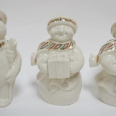Sale Photo Thumbnail #14: 1014	LENOX CHINA JEWELS COLLECTION CA 1990S, GROUP OF 3 SNOWMAN  FIGURES ,  TALLEST APPROXIMATELY 7 IN H
