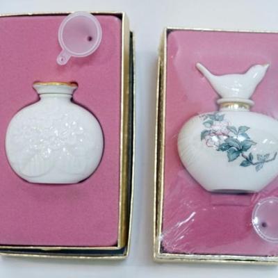 Sale Photo Thumbnail #115: 1115	LENOX CHINA FRAGANCE COLLECTION PERFUMES, 2 NEW IN BOX WITH FUNNEL,  GOLD WREATH MARKED
