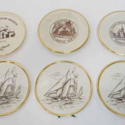 Sale Photo Thumbnail #64: 1064	LENOX CHINA GROUP OF SCHOONER COLUMBIA HOT PLATES AND CUSTOM PLATES, EACH APPROXIMATELY 6 1/2 IN
