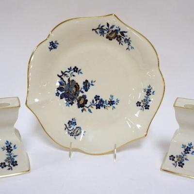Sale Photo Thumbnail #46: 1046	LENOX CHINA PAGODA SERVER PLATE WITH MATCHING CANDLESTICKS, PLATE APPROXIMATELY 12 IN
