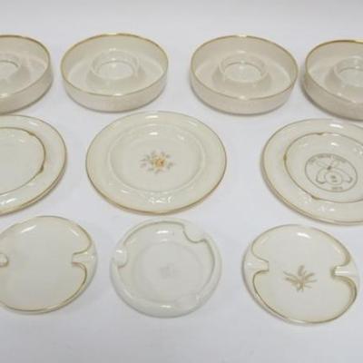 Sale Photo Thumbnail #27: 1027	LENOX CHINA ASSORTMENT OF 12 CATCH ALLS ASH TRAYS, 1 GREEN MARKED, MOST WITH GILT TRIM, LARGEST APPROXIMATELY 8 IN 
