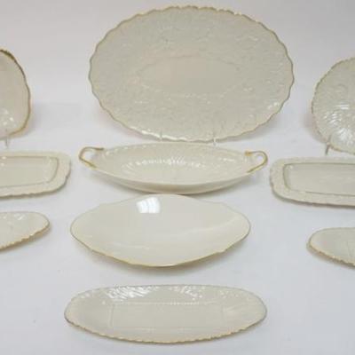 Sale Photo Thumbnail #81: 1081	LENOX CHINA GROUP OF 10 ASSORTED TRAYS AND NAPPIES, 24K HAND DECORATED TRIM, LARGEST APPROXIMATELY 13 1/2 IN X 9 IN
