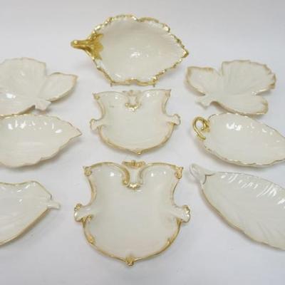 Sale Photo Thumbnail #77: 1077	LENOX CHINA GROUP OF 9 ASSORTED TRAYS, 24K GOLD RIMMED TRIM, LARGEST APPROXIMATELY 10 IN X 7 IN
