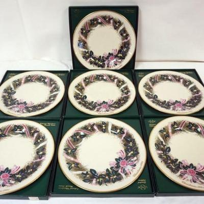 Sale Photo Thumbnail #166: 1166	LENOX 7 COLONIAL CHRISTMAS PLATES, ALL 1994
