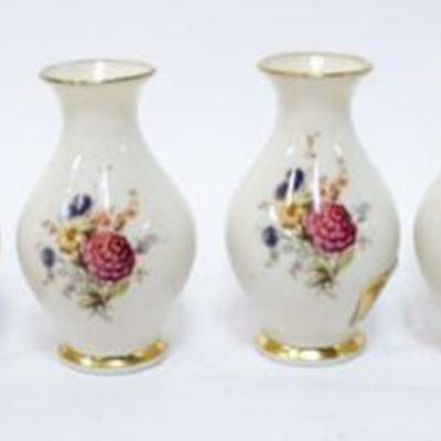 Sale Photo Thumbnail #70: 1070	LENOX CHINA ASSORTED MINIATURE BUD VASES INCLUDING QUEEN GARDEN VASE, TALLEST APPROXIMATELY 3 1/2 IN H
