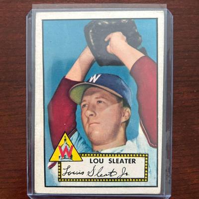1952 Topps Baseball Card.  Lou Sleater  - Washington Senators #306