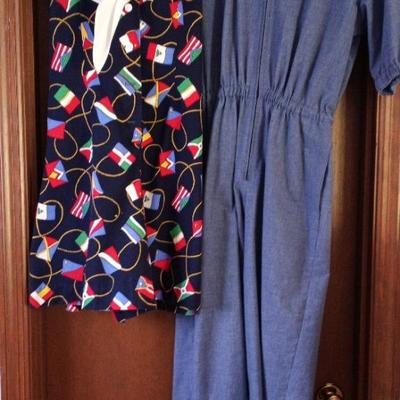 Vogue Paris Originals Vintage Denim and Nautical  Flag Rompers