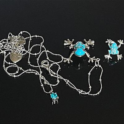 Betsey Johnson Enamel Frog Demiparure