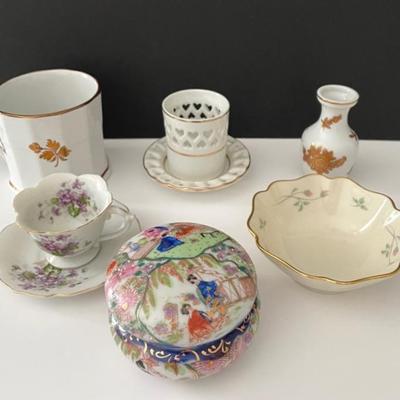 Antique Tea Leaf Anthony Shaw Mug With Lenox And Japanese Collectibles 