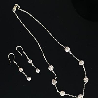 10K Yellow and Pink Gold Demiparure with Iridescent Pink Gold Balls