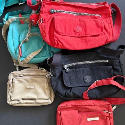 Handbags & Purses (9) With Kipling, Bagallini, Sherpani, Etc