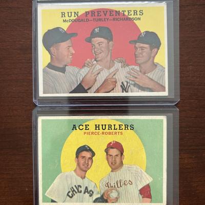 1959 Topps Baseball Cards. Run Preventers and Ace Hurlers