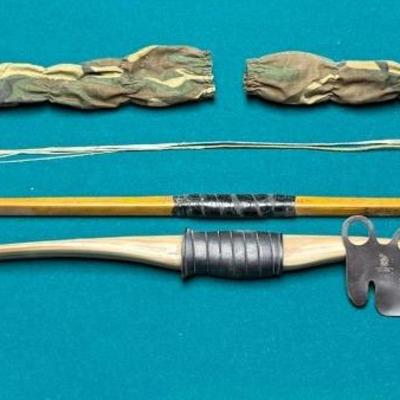 Pair (2) Vintage Bows With Strings, Covers & York Archery Guards