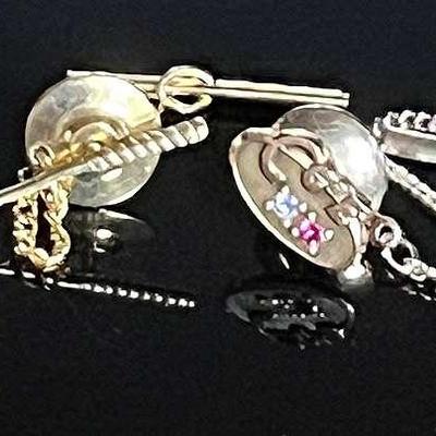 14K Yellow Gold Diamond Ruby Tie Tac and 14K Yellow Gold Golf Club Tie Tac