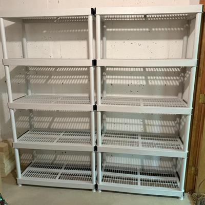 Pair (2) Plastic Storage Shelves By Keter