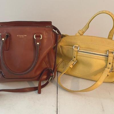 Coach Vintage Legacy Mini Tanner Handbag With Coach Canary Yellow Bag