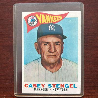1960 Topps Baseball Card. Casey Stengel. New York Yankees #227