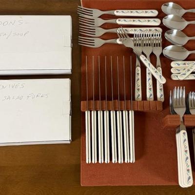 Vintage Flatware With Corelle/Corning (40 pieces) Plus Boxed Extras
