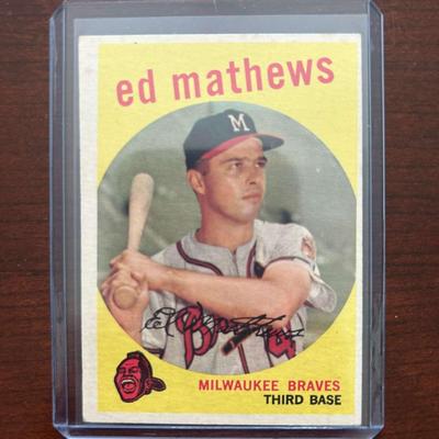 1959 Topps Baseball Card. Ed Mathews. Milwaukee Braves # 450