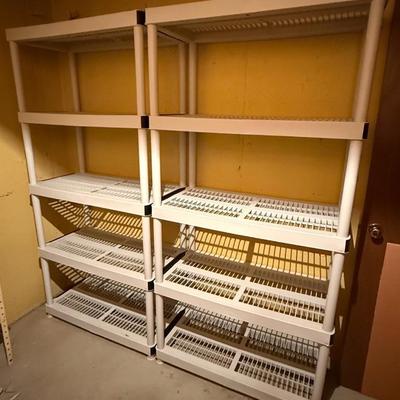Pair (2) Plastic Storage Shelves By Keter