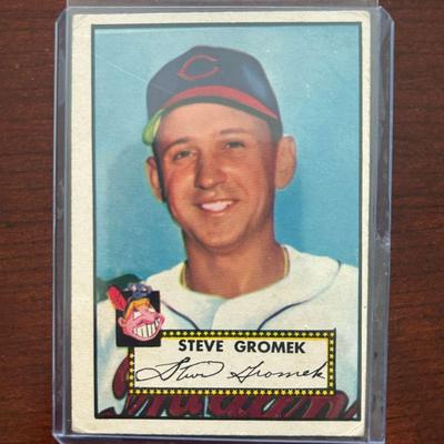 1952 Topps Baseball Card. Steve Gromek - Cleveland Indians #258