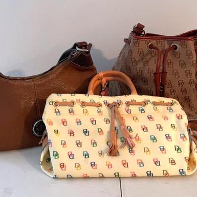 Dooney & Bourke Multicolor Logo Bag, Leather Hobo Bag And Brown Tan Logo Bag