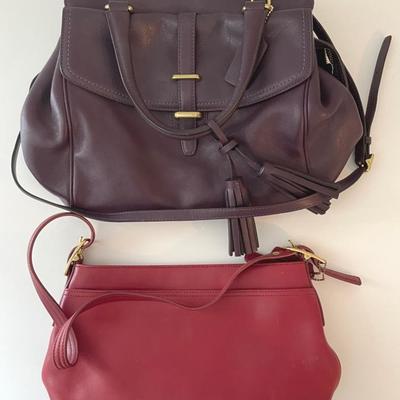 Coach Red Legacy Shoulder Bag With Coach North/South Black Violet Satchel Swing Bag