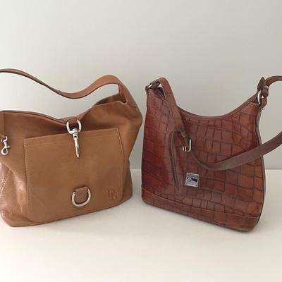 Dooney & Bourke Croc Embossed Leather Tote And Pebbled Leather Hobo Bag