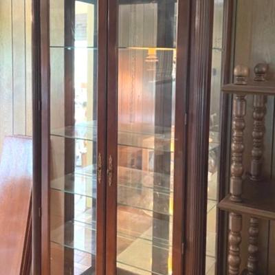 Federal Style Lighted Curio Cabinet 