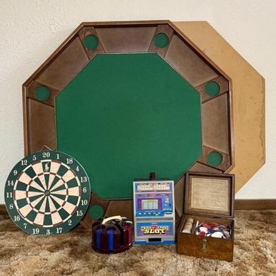 Kestell Folding Card Table With Poker Chips, Slot Game, Etc