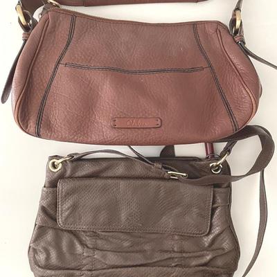 Cole Hann Vintage Brown Pebble Leather Handbag With Cole Haan Snake Print Leather Bag  