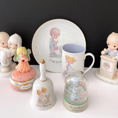 Precious Moments Figurines With Plate, Mug And More 