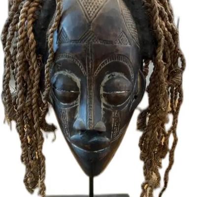 African Tribal Mask with Braided Hair