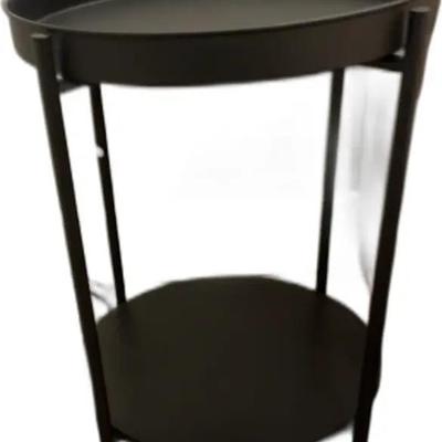 Black Round Metal Side Table