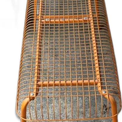 Orange Metal Wire Bench